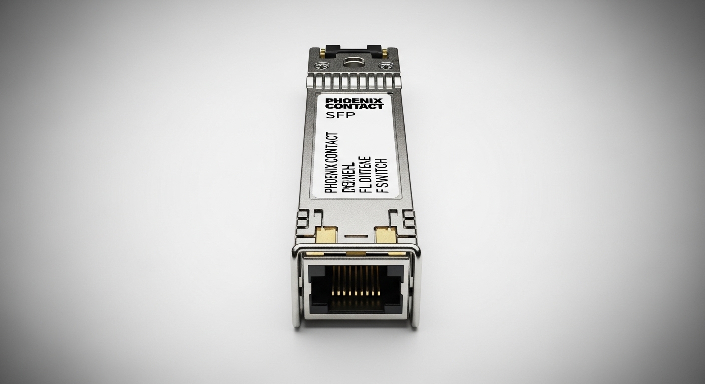 Professional product photography of Phoenix Contact SFP, SFP for Phoenix Contact FL SWITCH: Industrial Compatibility, clean b
