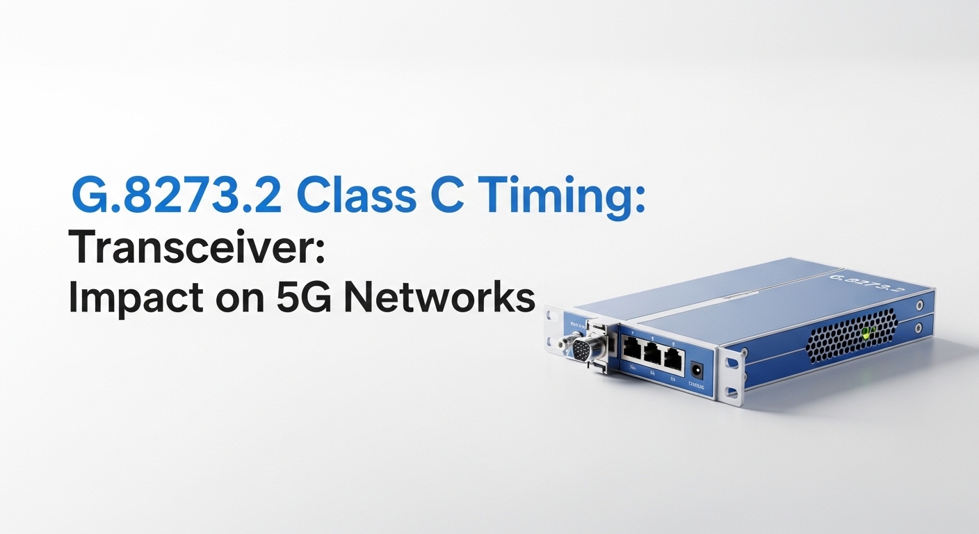 Minimalist design showcasing G.8273.2 timing transceiver, G.8273.2 Class C Timing: Transceiver Impact on 5G Networks, clean c