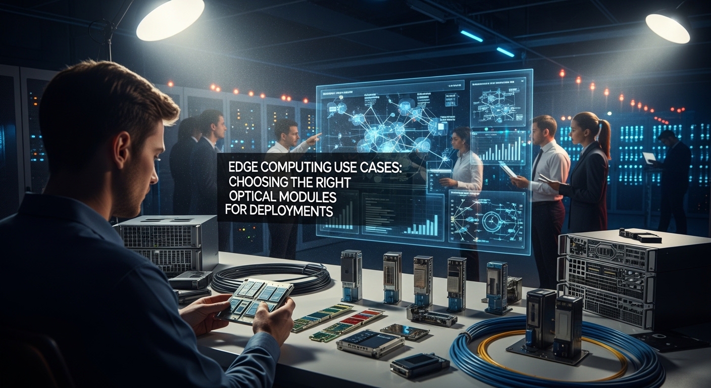 Cinematic editorial photograph of deployment case studies, Edge Computing Use Cases: Choosing the Right Optical Modules for D