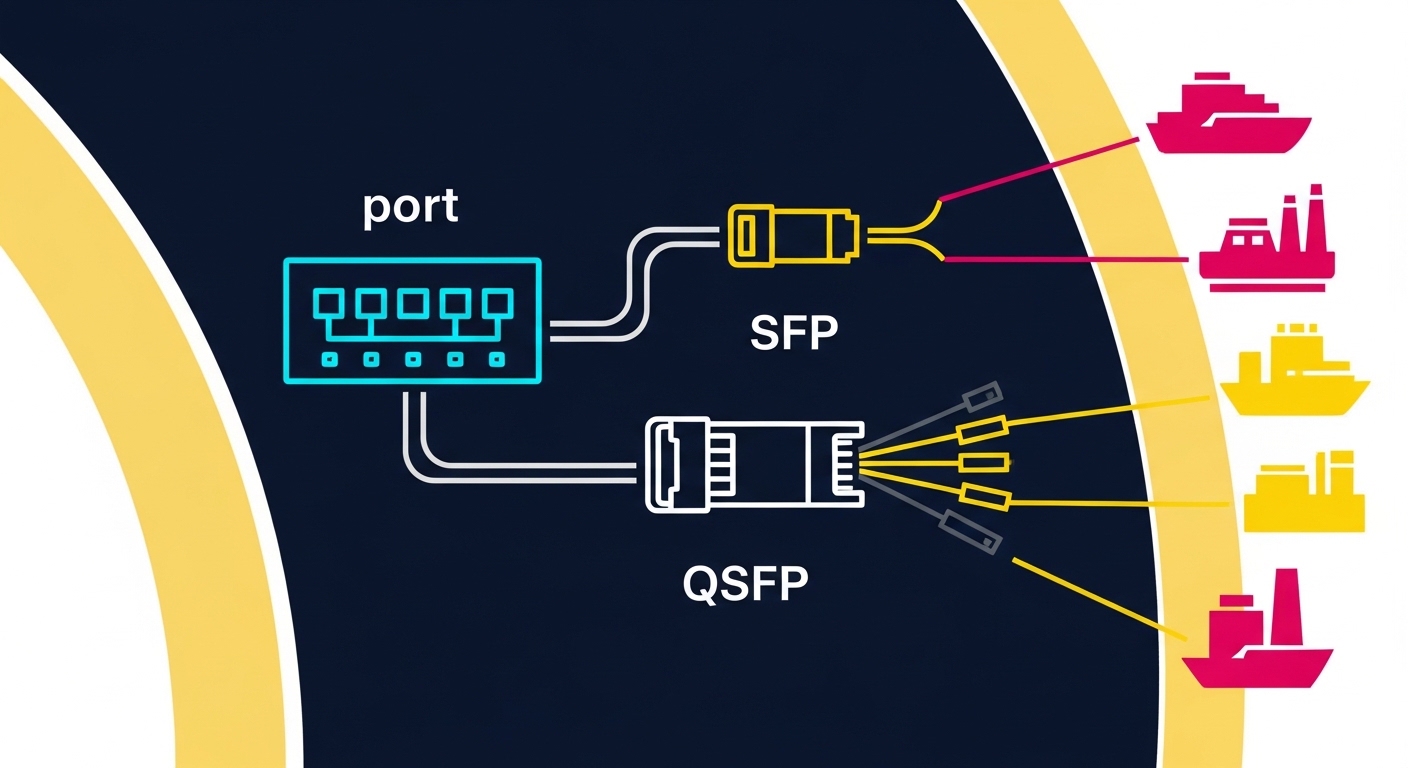 Clean vector illustration showing a cross-section of multimode and single-mode fiber with labeled wavelength bands (850 nm an