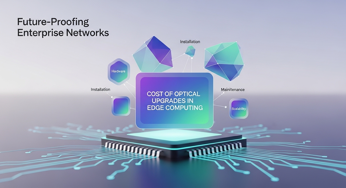 Minimalist design showcasing edge computing costs, Future-Proofing Enterprise Networks: Cost of Optical Upgrades in Edge Comp