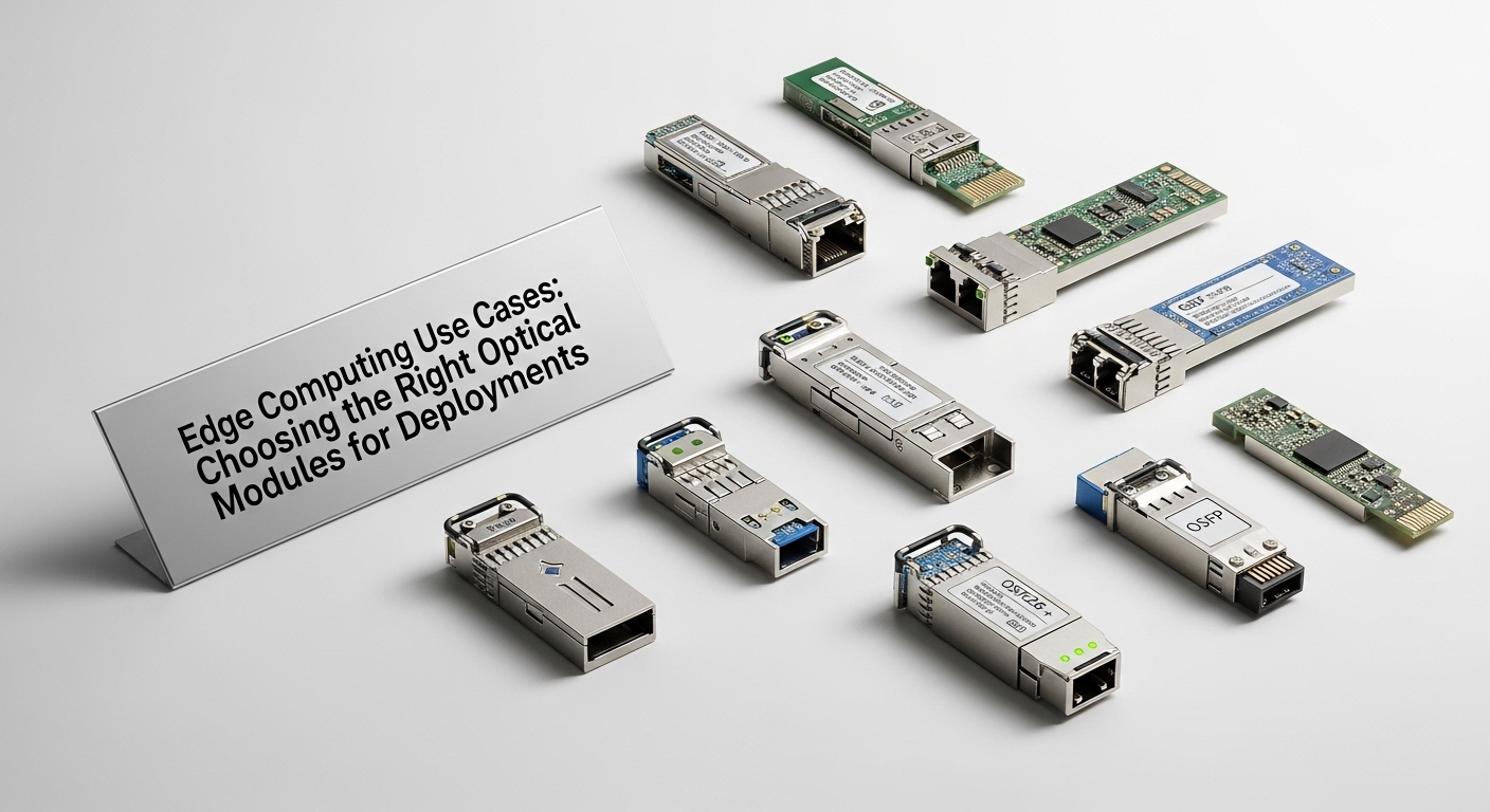 Professional product photography of edge computing optics, Edge Computing Use Cases: Choosing the Right Optical Modules for D